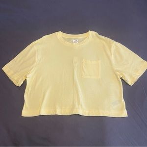 NWT GAP Yellow Glow Vintage Style Cotton Crop Top Size L